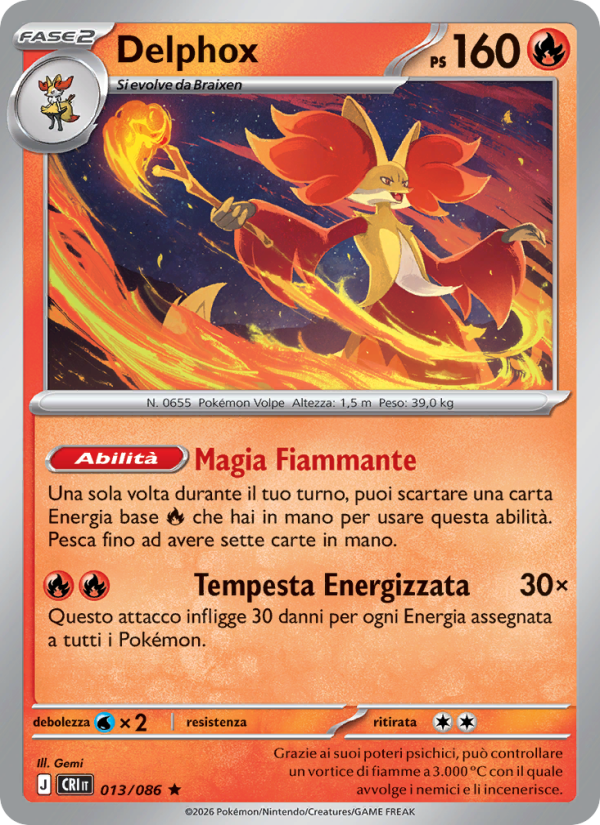 Delphox 013 — Caos Nascente (Italian Pokémon TCG card)