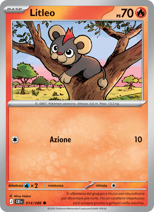 Litleo 014 — Caos Nascente (Italian Pokémon TCG card)