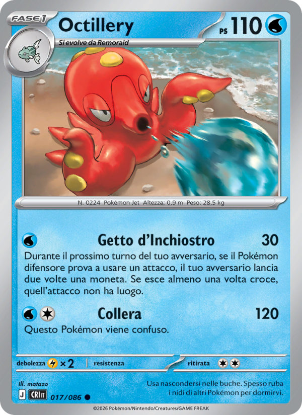 Octillery 017 — Caos Nascente (Italian Pokémon TCG card)