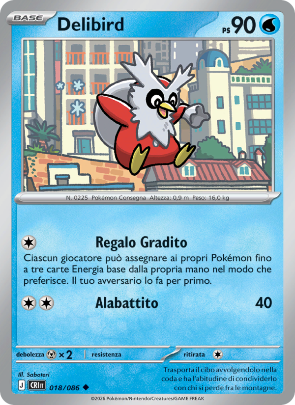 Delibird 018 — Caos Nascente (Italian Pokémon TCG card)