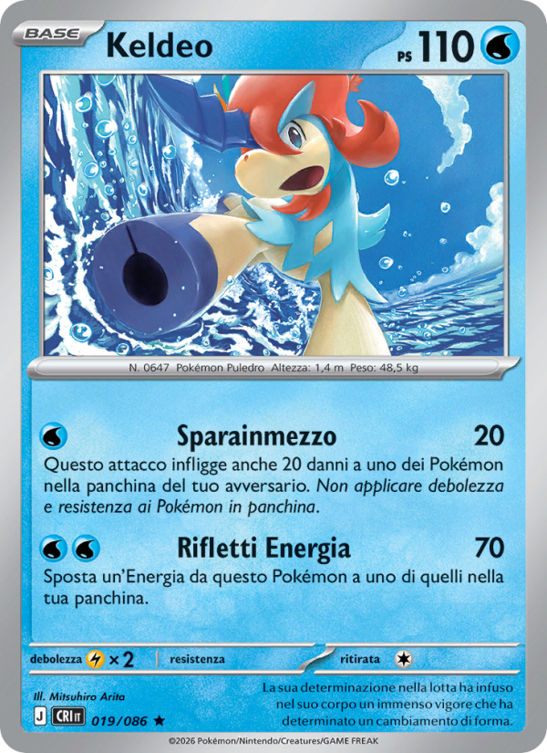 Keldeo 019 — Caos Nascente (Italian Pokémon TCG card)