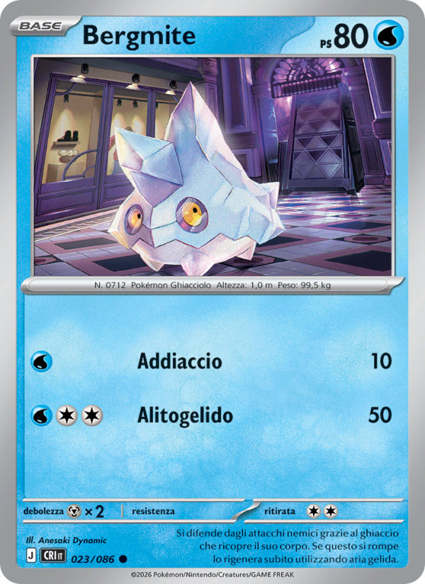 Bergmite 023 — Caos Nascente (Italian Pokémon TCG card)