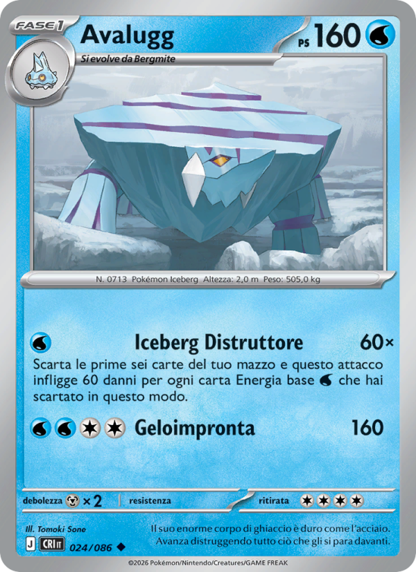 Avalugg 024 — Caos Nascente (Italian Pokémon TCG card)