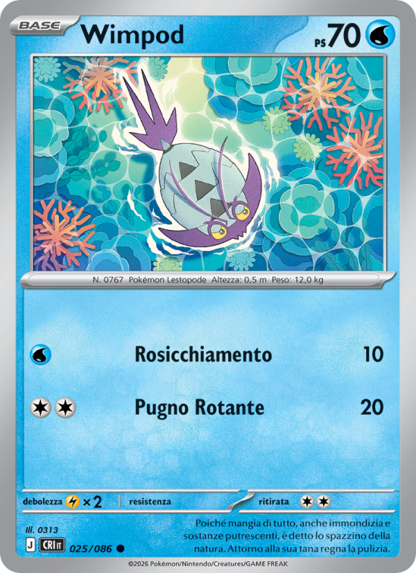 Wimpod 025 — Caos Nascente (Italian Pokémon TCG card)