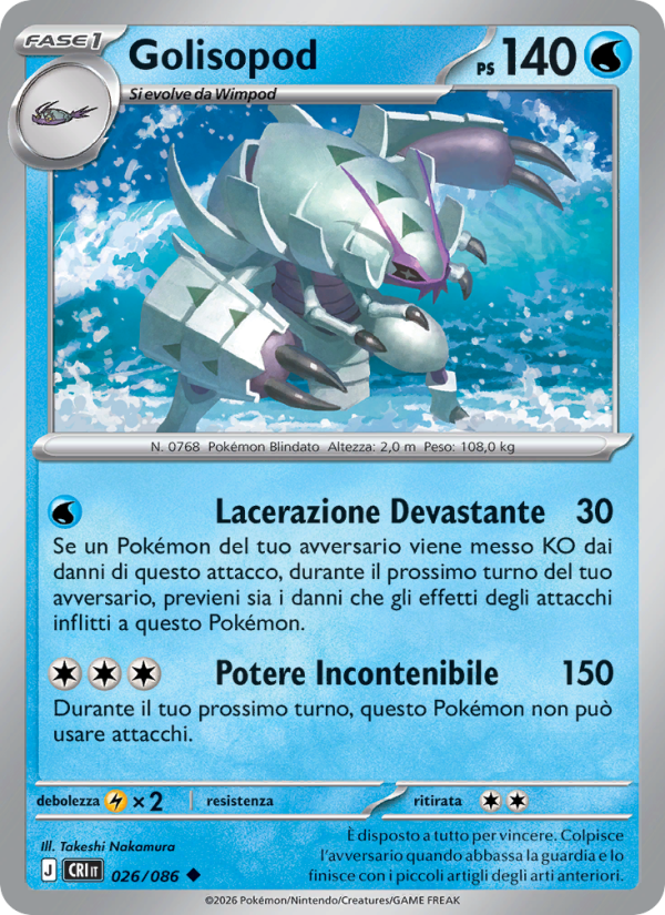 Golisopod 026 — Caos Nascente (Italian Pokémon TCG card)