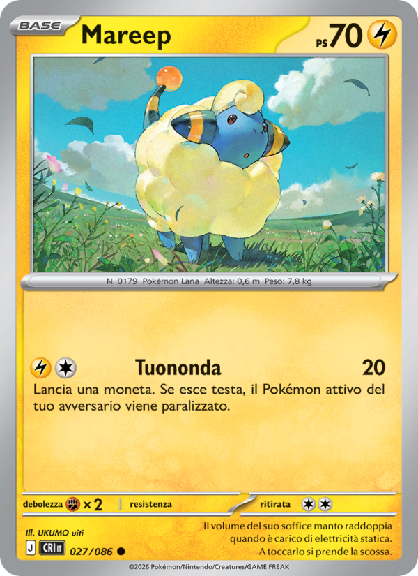 Mareep 027 — Caos Nascente (Italian Pokémon TCG card)