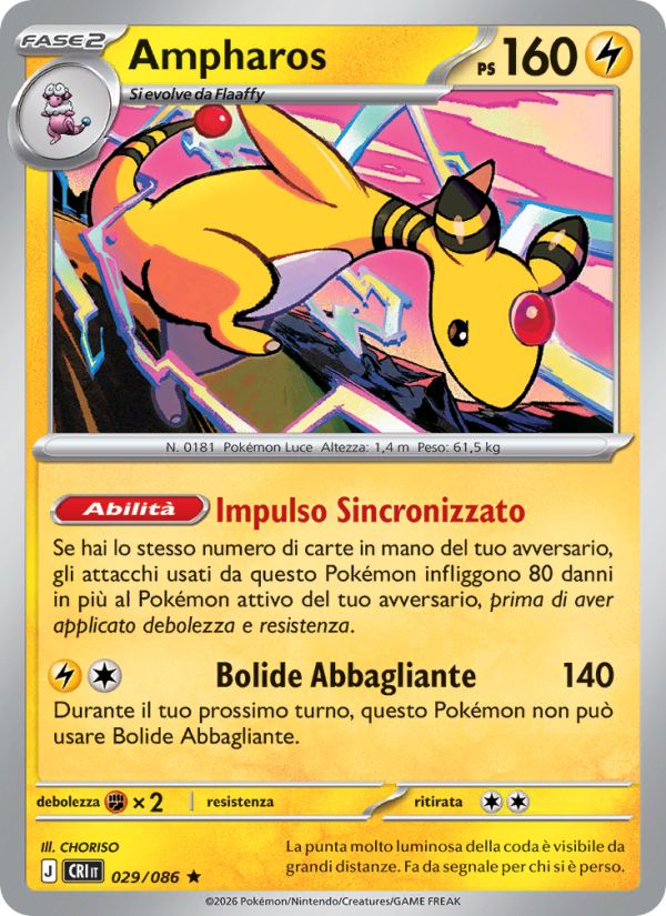Ampharos 029 — Caos Nascente (Italian Pokémon TCG card)
