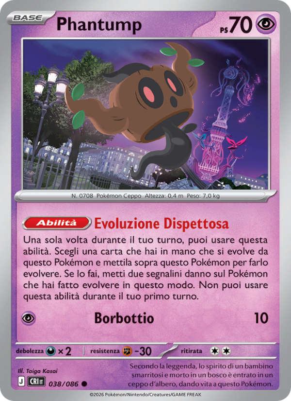 Phantump 038 — Caos Nascente (Italian Pokémon TCG card)
