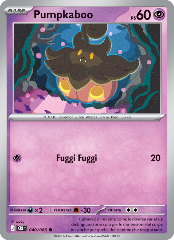Pumpkaboo 040 — Caos Nascente (Italian Pokémon TCG card)