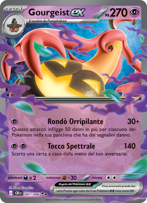 Gourgeist-ex 041 — Caos Nascente (Italian Pokémon TCG card)