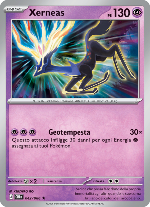 Xerneas 042 — Caos Nascente (Italian Pokémon TCG card)