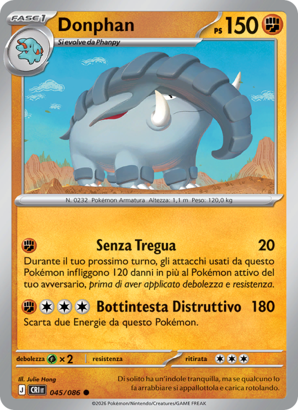 Donphan 045 — Caos Nascente (Italian Pokémon TCG card)