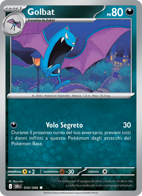 Golbat 050 — Caos Nascente (Italian Pokémon TCG card)