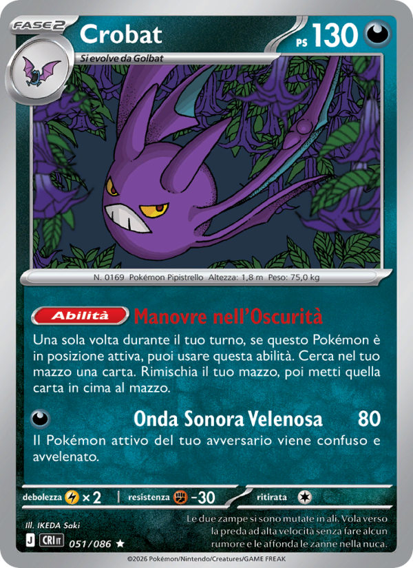 Crobat 051 — Caos Nascente (Italian Pokémon TCG card)