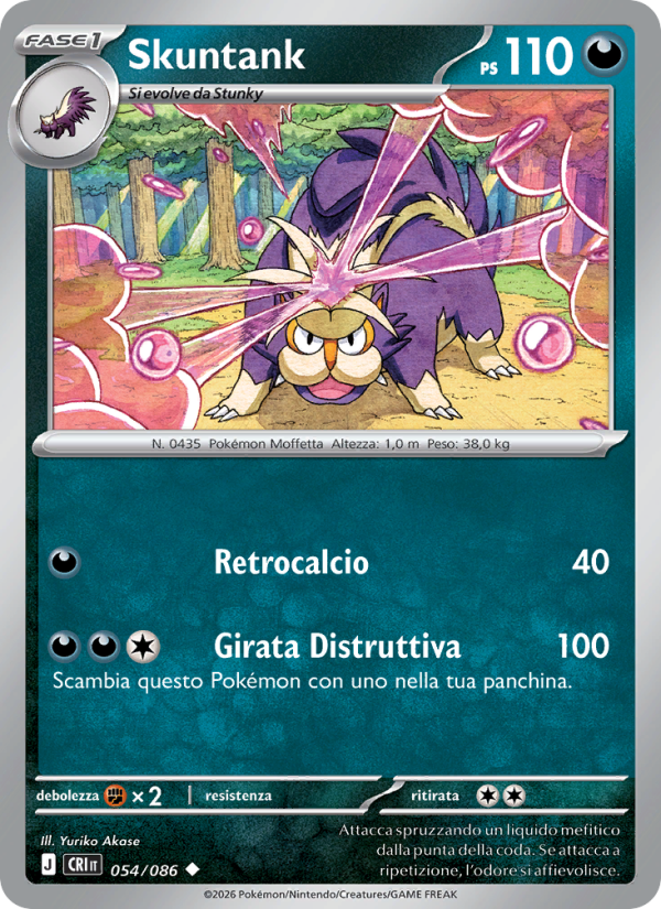 Skuntank 054 — Caos Nascente (Italian Pokémon TCG card)
