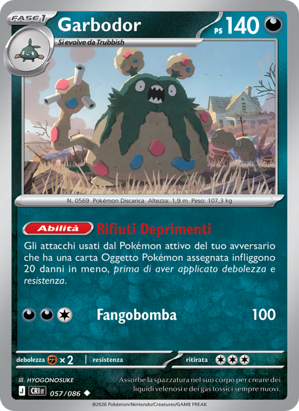 Garbodor 057 — Caos Nascente (Italian Pokémon TCG card)