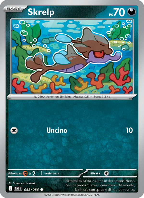 Skrelp 058 — Caos Nascente (Italian Pokémon TCG card)