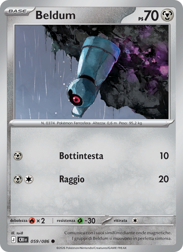Beldum 059 — Caos Nascente (Italian Pokémon TCG card)