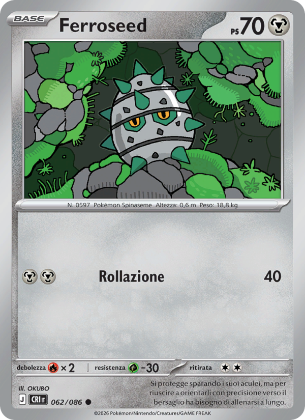 Ferroseed 062 — Caos Nascente (Italian Pokémon TCG card)