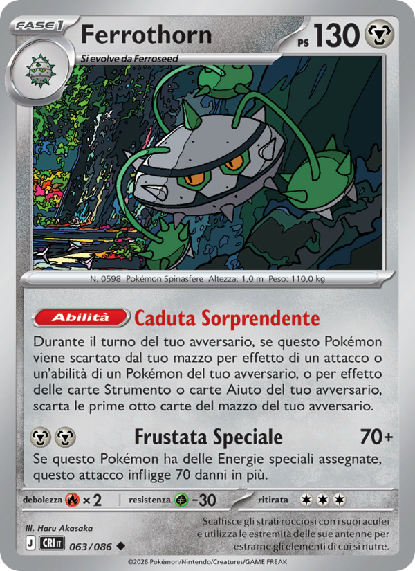 Ferrothorn 063 — Caos Nascente (Italian Pokémon TCG card)