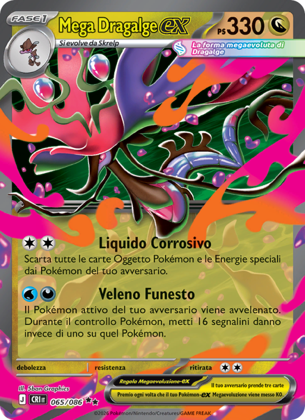 Mega Dragalge-ex 065 — Caos Nascente (Italian Pokémon TCG card)