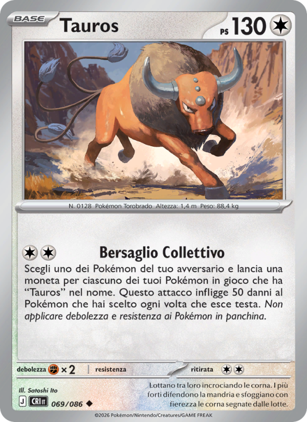 Tauros 069 — Caos Nascente (Italian Pokémon TCG card)