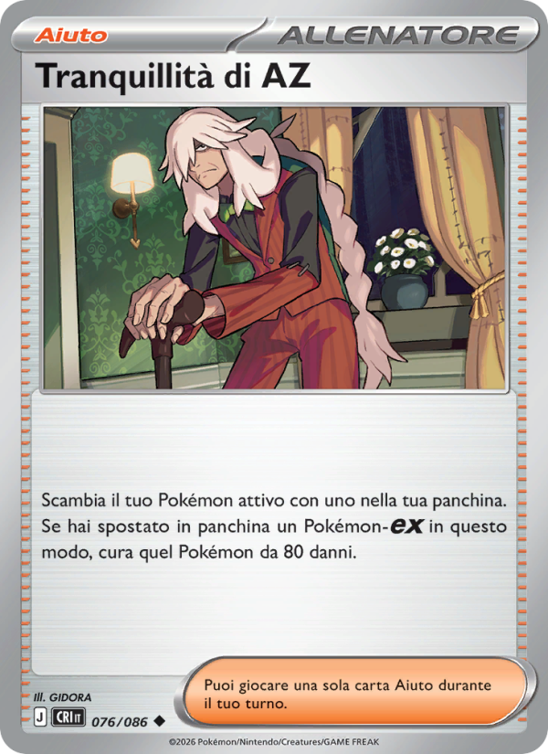 Tranquillità di AZ 076 — Caos Nascente (Italian Pokémon TCG card)