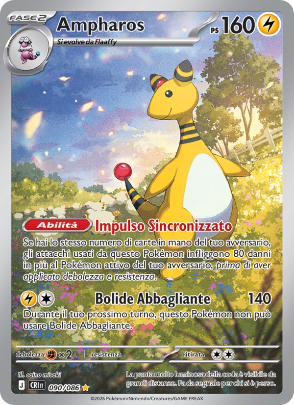 Ampharos 090 — Caos Nascente (Italian Pokémon TCG card)