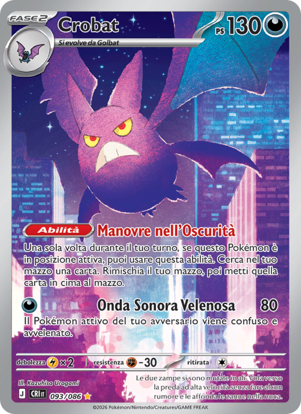 Crobat 093 — Caos Nascente (Italian Pokémon TCG card)