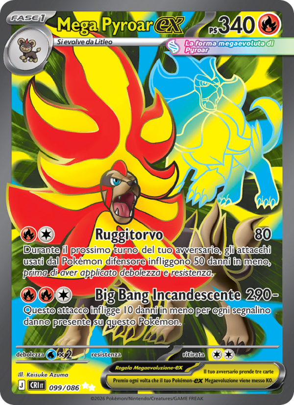 Mega Pyroar-ex 099 — Caos Nascente (Italian Pokémon TCG card)