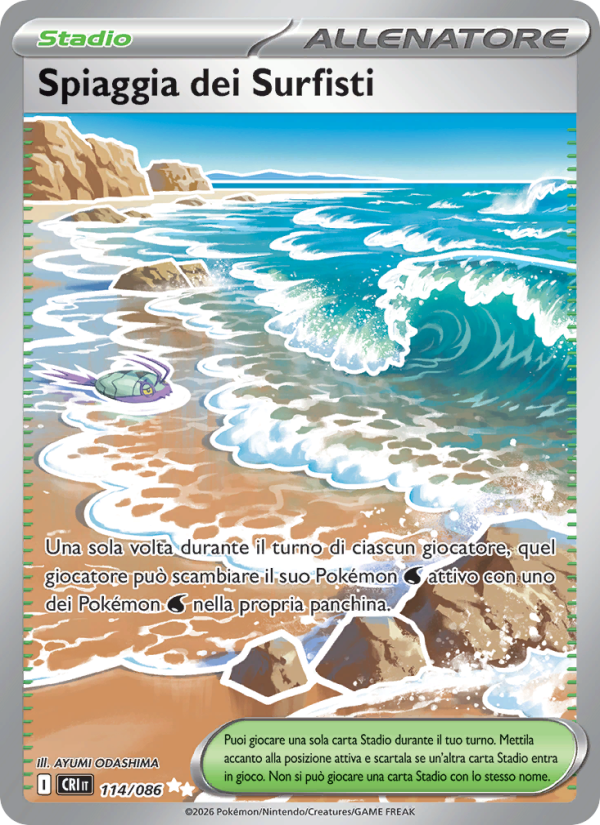 Spiaggia dei Surfisti 114 — Caos Nascente (Italian Pokémon TCG card)