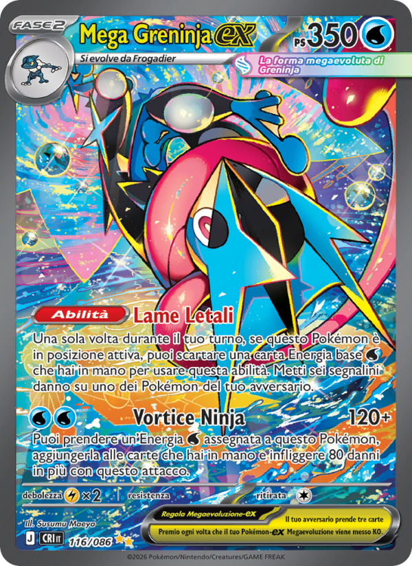 Mega Greninja-ex 116 — Caos Nascente (Italian Pokémon TCG card)