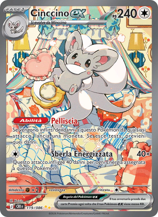 Cinccino-ex 119 — Caos Nascente (Italian Pokémon TCG card)