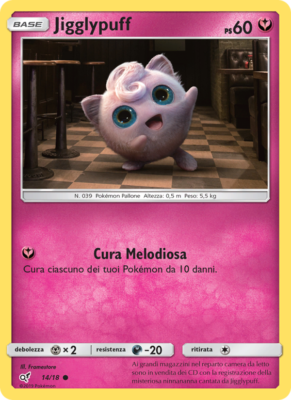 Jigglypuff 014/18 — Detective Pikachu (Italian Pokémon TCG card)