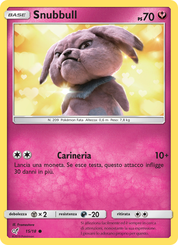 Snubbull 015/18 — Detective Pikachu (Italian Pokémon TCG card)