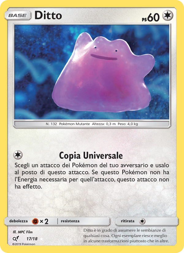 Ditto 017/18 — Detective Pikachu (Italian Pokémon TCG card)
