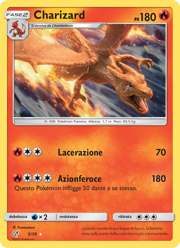 Charizard 005/18 — Detective Pikachu (Italian Pokémon TCG card)