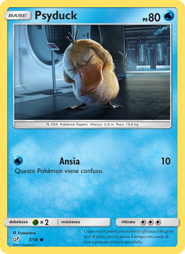 Psyduck 007/18 — Detective Pikachu (Italian Pokémon TCG card)