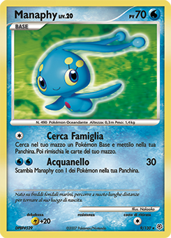 Manaphy 009/130 — Diamante & Perla (Italian Pokémon TCG card)