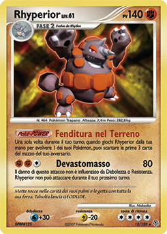 Rhyperior 012/130 — Diamante & Perla (Italian Pokémon TCG card)