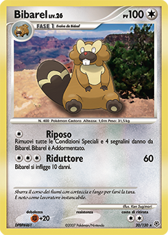 Bibarel 020/130 — Diamante & Perla (Italian Pokémon TCG card)