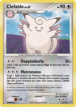 Clefable 022/130 — Diamante & Perla (Italian Pokémon TCG card)