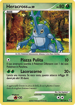 Heracross 028/130 — Diamante & Perla (Italian Pokémon TCG card)