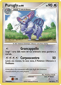 Purugly 036/130 — Diamante & Perla (Italian Pokémon TCG card)