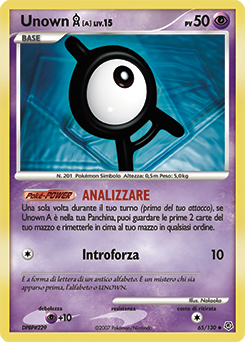 Unown A 065/130 — Diamante & Perla (Italian Pokémon TCG card)