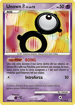 Unown B 066/130 — Diamante & Perla (Italian Pokémon TCG card)