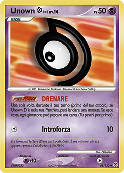 Unown D 068/130 — Diamante & Perla (Italian Pokémon TCG card)