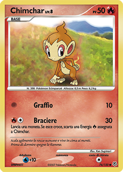 Chimchar 076/130 — Diamante & Perla (Italian Pokémon TCG card)