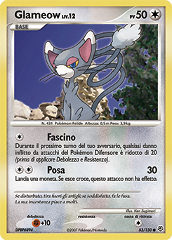 Glameow 083/130 — Diamante & Perla (Italian Pokémon TCG card)