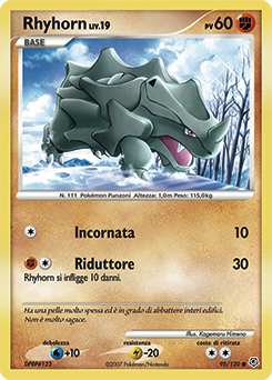 Rhyhorn 095/130 — Diamante & Perla (Italian Pokémon TCG card)
